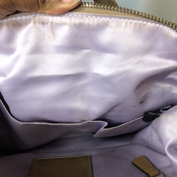 COACH Leather and Sateen Signature Audrey Chainlink Ivory Ivory Beige handbag. - Picture 11 of 16